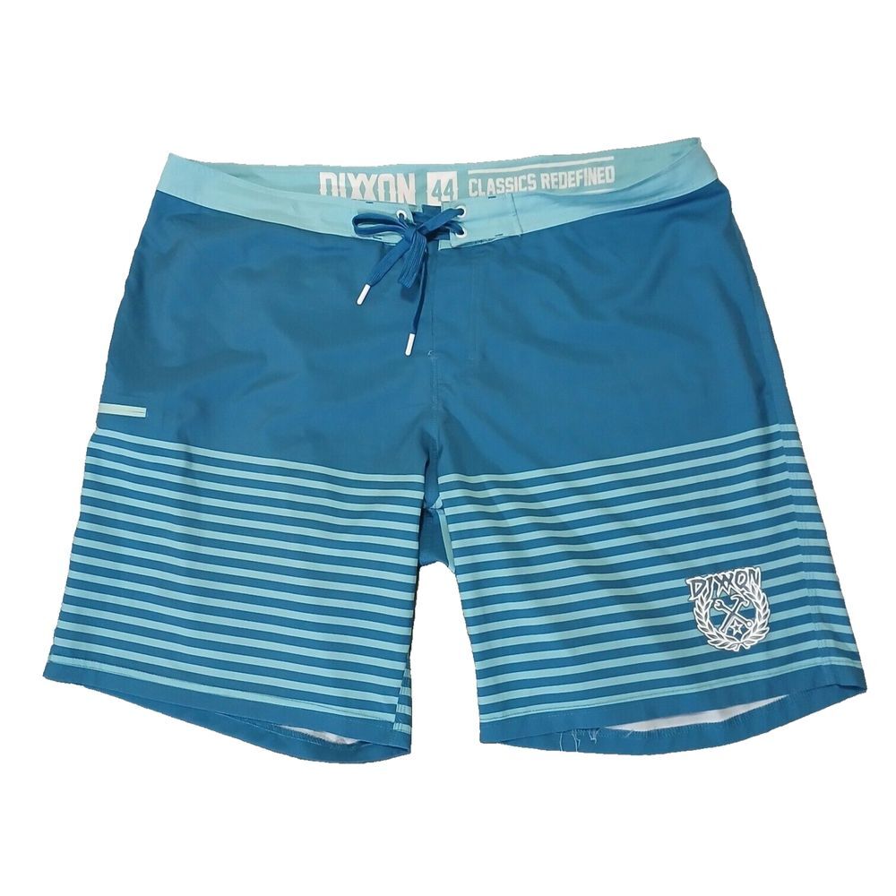 Dixxon Board Shorts Mens 44 Blue Swim Trunks Unlined Surf Stretch‎ Drawstring